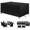 GYCQRS Coperture per Mobili da Giardino, Tessuto Oxford 420D Telo Mobili Giardin, Impermeabile, Antivento, Anti-UV, Copertura per Tavolo Esterno, Coperture per Tavoli Rettangolare (210x110x80cm) - Nero