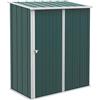 Outsunny Casetta da Giardino 1.34m² in Acciaio Zincato, Capanno da Giardino con Tetto Inclinato, Guanti e Porta Bloccabile, Capanno Porta Attrezzi, 161.5x94.5x196cm, Verde