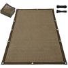 Generico Schermo Privacy Esterno Marrone 90%, Rete Ombreggiante Traspirante con Occhielli Ogni 50 cm, Telo Parasole per Pergola, Terrazza, Giardino, Balcone, Serra e Recinzione(2x2.5m)