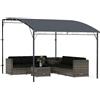 Outsunny Gazebo Pergola 3.8x2.8m con 16 Fori di Drenaggio, Pergolato da Giardino in Metallo e Poliestere 180g/m² con Viti, per Esterno, Giardino, Terrazza e Patio, UV 30+, Grigio