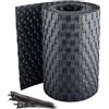 PINTO FERRAMENTA E-COMMERCE Pinto FERRAMENTA Striscia Frangivento Frangisole Rattan Schermatura Privacy Balcone Ringhiera Cancelli Terrazzi Pannelli Recinzioni Esterno PVC h19cm x 2.0mt Fascette Omaggio (1, Antracite)