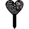 GLOBLELAND Angelo a forma di cuore farfalla da giardino paletto commemorativo commemorativo per cimitero in acrilico tomba palo impermeabile simpatia giardino palo per cortile tomba cimitero