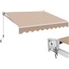 RELAX4LIFE Tenda da Sole a Bracci Estensibili Avvolgibile 295x250cm, Base Universale Parete/Soffitto, Manovella Manuale, Angolazione Regolabile, Telo Impermeabile, Alluminio,BEIGE