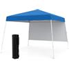 COSTWAY Gazebo Pop-up da Esterno 3 x 3 m, Gezebo Pieghevole con 1 Parete Laterale, Zaino Portatile e 4 Picchetti, Tendone Impermeabile e Resistente per Campeggio e Feste (Blu)