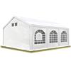 TOOLPORT Tendone per Feste Gazebo 4x6 m Bianco PE 550 N Impermeabile Protezione UV Tenda Giardino Sagre Eventi Mercati Esterno con Telaio a Pavimento