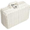 Gralara Cestino da Picnic, Scatola per valigie in Rattan, Contenitore per Oggetti di Scena, Contenitore per Il Pranzo, Borsa Vintage in Rattan per Asilo Nido, Bianco, m
