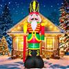 KOOY Gonfiabili natalizi giganti, 3,7 m, schiaccianoci giganti, decorazioni natalizie illuminate, decorazione natalizia per esterni, feste di Natale, prato interno