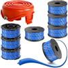 cimsfcor Bobina tagliabordi per Black and Decker A6441 con tappi A6442-XJ, compatibile con GL315, GL337, GL350, GL650, GL651, GL652, GL653, GL655, GL656, GL660, GL670, GL680, GL5530 Bobina x 8 + 1 tappi