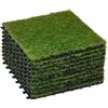 Outsunny Piastrelle da Giardino con Erba Sintetica 30x30cm Verde