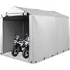 GYMAX Tenda Biciclette da Esterno da 160 x 218 x 164 cm, Tenda per Bici con Copertura Impermeabile e Porta a Zip Avvolgibile, Capanno Esterno Portatile per Biciclette, Moto (Grigio argento)
