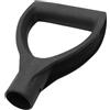 Generic Manico per pala da neve, impugnatura a forma di D, manico di ricambio, robusto materiale PP, design leggero e portatile, per pale da neve e strumenti per rastrellare, 18 cm, nero, 1 pezzo