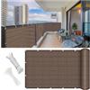 CUIMEI Copri Ringhiera Balcone Esterno 95 x 500 cm Blocco 98% Uv, Asciugatura Rapida Antistrappo, Protezione Visiva Telo Copribalcone Privacy con Occhielli Fascetta per Patio, Marrone