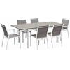 Alice's Garden Set Tavolo da Giardino allungabile in Alluminio con 6 sedie Bianco - 210x89x75 cm