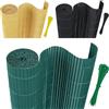 AufuN Recinzione frangivista in PVC, 120 x 300 cm, con fascette per cavi, standard, in bambù, protezione dal vento per giardino, balcone e terrazza, struttura interna a W, lamelle rinforzate (verde)