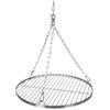 FEINZ Griglia in acciaio inox per barbecue a treppiede Ø 800 mm con catena e rullo - Griglia rotonda, altezza regolabile con manovella - Griglia girevole, braciere, falò, giardino esterno