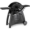 Weber Q3200 Barbecue a Gas con Carrello + Ripiani Laterali Ripiegabili, Superficie di Cottura 63 x 45 cm, 2 Bruciatori, Termometro sul Coperchio e Lampada, Nero (57012329)