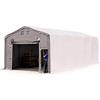TOOLPORT Tendostruttura 6x10m Tendone Deposito con portone a pacchetto, telone unico in PVC 850 N impermeabile grigio, altezza laterale 3m