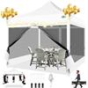 COBIZI 3x3m Tenda a Baldacchino con 4 Pareti Laterali, Resistente Tettoia Pop-up con Zanzariera, Tenda a Schermo Facile per Feste, Matrimonio, Campeggio All'aperto con Borsa,Bianco