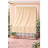 Corredocasa Tenda da Sole per Balcone e Finestre per Esterno a Righe Larghe con Anelli e Frangie in Tessuto Resistente che Protegge dai Raggi Solari, Oscurante per Veranda Casa (Beige, 200x300 CM)