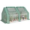 Outsunny Serra da Giardino con 2 Coperture in PE e 4 Finestre Avvolgibili, Serra per Orto per Piante e Fiori, Struttura in Acciaio, 180x90x90cm, Verde