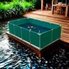 Moubhjd Laghetto Temporaneo in PVC per Pesci, Piscina Fuori Terra con Telaio di Acciaio, Serbatoio per Koi e Pesci Rossi, Facile Installazione