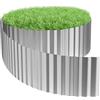 Aufun Bordo per prato in metallo, 5 m, onde zincate, 18 cm di altezza, bordo per prato, bordo flessibile per aiuole per gli amanti del giardino e del paesaggio, colore argento