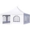 TOOLPORT Gazebo a pagoda 5x5 m TOOLPORT facile e veloce da montare con finestre - robusto telo in PVC 700 bianco