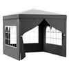 Wiltec Toboli Gazebo 3 x 3 m in grigio con protezione UV 50+, tendone da giardino con lati rimovibili, tenda da festa con finestre, ad esempio per terrazze e festival