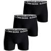 Björn Borg Bjorn Borg Confezione 3 Boxer Uomo Morbido Cotone Vita Media - Nero - M