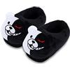 Roffatide Anime Danganronpa Monokuma Ciabatte Chiuse sul Retro con Suola in Gomma Pantofole Calde Fuzzy Slip-on in Peluche Taglia Unica