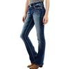 Rifuli Jeans a vita bassa, da donna, a vita bassa, modello Bootcut, jeans svasati, n. 91, Blu, XS