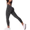 MaNMaNing Leggins Donna 9/10 a Vita Alta Stampa Leopardo Jacquard Neve Senza Cuciture Elastici Morbidi per Yoga Fitness e Sport Stile Animalier Snellenti e Modellanti