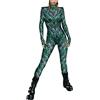 TOPURUN Tuta da donna con motivo serpente, Tuta da donna Halloween Slim Fit Sexy, Costume da cosplay, Body da cosplay, Tuta a maniche lunghe con cerniera posteriore 17d
