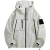 Generisch Giacca da ciclismo da uomo, impermeabile, traspirante, con cappuccio, oversize, con chiusura lampo, comoda giacca impermeabile con tasche, giacca da ciclismo, a maniche lunghe, per l'autunno