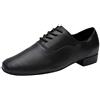 Generisch Scarpa nera Morden Leather Latin Jazz Mens Ballroom Round Stylish Dance Toe Scarpe in pelle da uomo, Nero , 42 EU