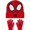 Marvel Set Guanti E Cappellino Bambino Spiderman, Set Guanti Invernali E Cappello Spidey, Cappello Spiderman Bambino, Taglia Unica Rosso