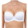 LORMAR Reggiseno Balconcino Push Up Formedouble +2 Taglie Liscio (1, Bianco)
