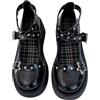 Goolecrimp Scarpe da donna Harajuku Kawaii Mary Jane Scarpe gotiche con plateau Lolita Scarpe con cinturino con fibbia a cuore Mary Jane Scarpe con tacco spesso (nero,37)