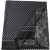 Avantgarde Sciarpa double seta lana nera uomo disegni bianchi grigi colore: nero e bianco var 1
