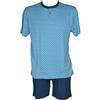 RAGNO Pigiama Uomo Corto Maglia Mezza Manica Collo Serafino Davanti in Maglina di Cotone Articolo U888ND, B89F Fantasia Naval accademy Nodi, Taglia 52