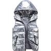 Peuignao Gilet Imbottito Uomo Giubbotto smanicato Uomo Invernale Giubbino Smanicato Uomo Puffer Gilet Trapuntato con Cappuccio Uomo Imbottiti Giacca senza Maniche Giacchetto Cappotto smanicato Uomo Argento M