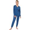 RAGNO Pigiama donna in puro cotone aperto davanti art. a12f - 48, Blu