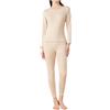 Fulidngzg Completo Termico Donna Invernale in Lana e Seta 2 Pezzi con Maglia Termica e Pantaloni Intimo Termico Sci Elegante Tuta Neve Sottogiacca Comode Abbigliamento Donna Curvy per Case Trekking,Rosa,