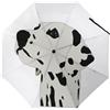 JiuPopular Ombrello pieghevole, ombrello dalmata dei cartoni animati, ombrello da viaggio con apertura e chiusura automatica per antivento, impermeabile