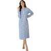 Damart - Camicia da Notte Thermolactyl in Maglia Interlock Donna Blu Stampata Taglia 42-44 (M)