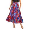 Generisch Gonne invernali da donna, alla moda estiva con fiori stampati, mezza gonna con giacca di jeans, multicolore, L