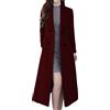 Generic Cappotto invernale da donna, cappotto lungo da donna, con collo a scialle, doppiopetto, sottile