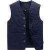 QCBH Gilet da uomo in cotone spesso taglie forti gilet autunno e inverno abbigliamento casual in cotone gilet multitasche gilet da lavoro moda tinta unita
