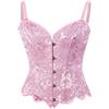 Generic Corsetto Bustier Vintage con Stecche e Lacci da Donna con Giarrettiere Corsetto Bustier con Stecche e Lacci sopra Il Seno Lingerie Bodyshaper Corpetti da Pelle
