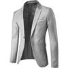 Generic Blazer da Uomo Slim Fit Casual con Un Bottone, Giacca Sportiva Leggera e Moderna, Grigio Chiaro, Taglia 6XL